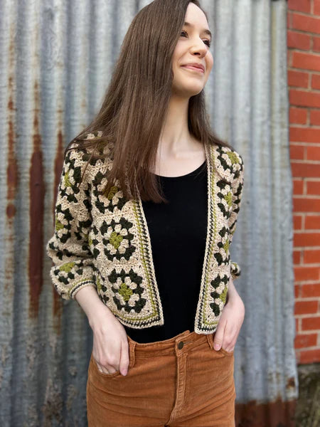 Betty Crochet Jacket Kit - Clover Mohair Tweed